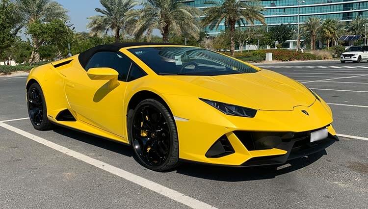 Lamborghini Huracan Evo Spyder location de voiture à dubaï
