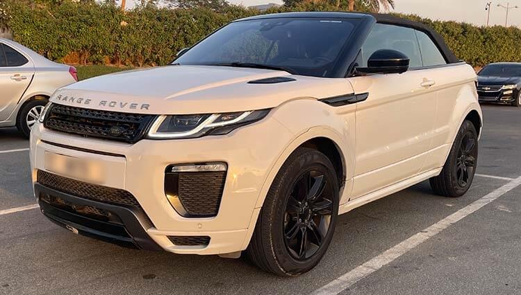 Range Rover Evoque Convertible Car Rental Dubai
